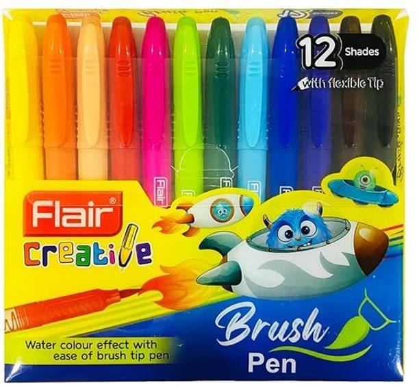 SunriseTrading Flair Creative Brush Pen 12 shades Nib Sketch Pens Round Nib Sketch Pens