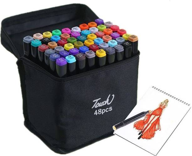 kayru Brush Markers, Art Markers Sketch Pens With Dual Tips Fine And Broad Chisel Sketch Pens Nib Nib Sketch Pens