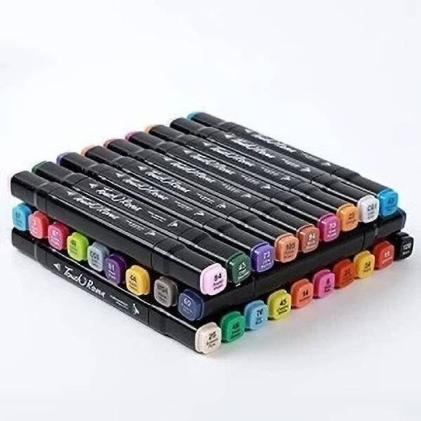 SHOPOGENIX Dual Tip Art Markers Coloring Alcohol Based 48 Pcs Markers Pens With Carrying Case For Painting Nib Sketch Pens with Washable Ink
