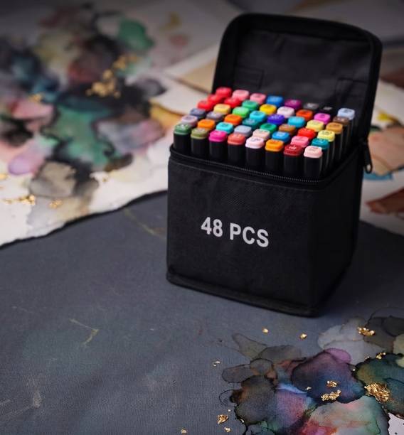 ZILLTOYIN Alcohol markers 48 shades,acrylic marker pens,sketch pen set,markers for drawing drawing pen,art supplies for artist,colour markers, Nib Sketch Pens