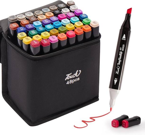YARA 48 Colors Touch Dual Tip Art Marker Set with Carry Case