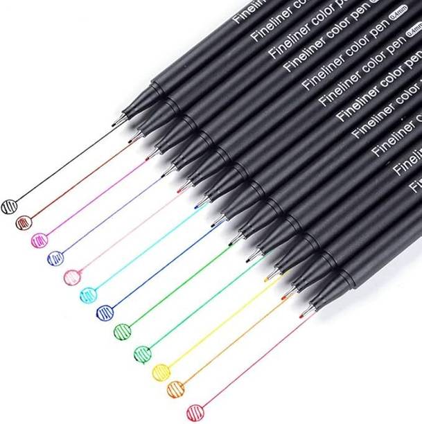 URBAN BOX sketch pen 12 pcs Fineliner Color Pen Set 0.4mm Fine Line Tip Colored Sketch Drawing Pen Nib Sketch Pens with Washable Ink
