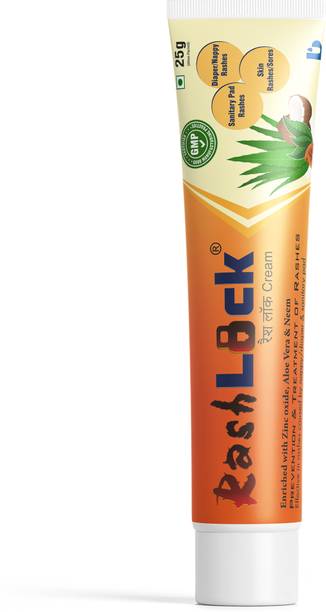Rashlock Rashes Cream For Baby Diaper & Sanitary Pad Rashes | Infused with Aloe Vera, Neem & Zinc Oxide - 25g