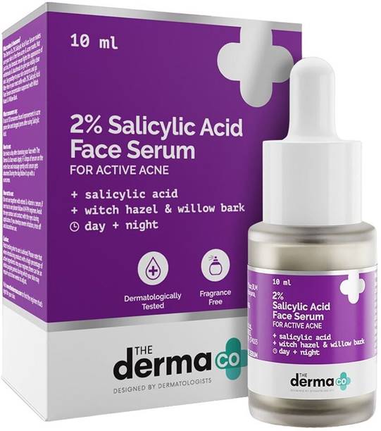 The Derma Co 2% Salicylic Acid Serum with Witch Hazel & Willow Bark for Active Acne