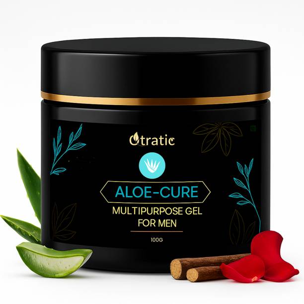 Otratic Aloe-Cure Multipurpose Gel for Men | Aloe Vera Gel for Face, Hair & Skin | Non-Sticky, Fast Absorbing | Paraben & Alcohol Free
