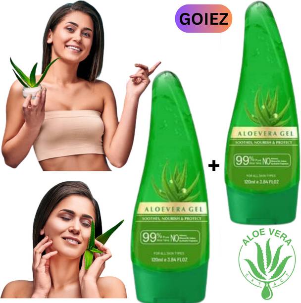 GOIEZ Aloe Vera Gel For Soft, Glowing Skin And Daily Freshness (pack Of 2)