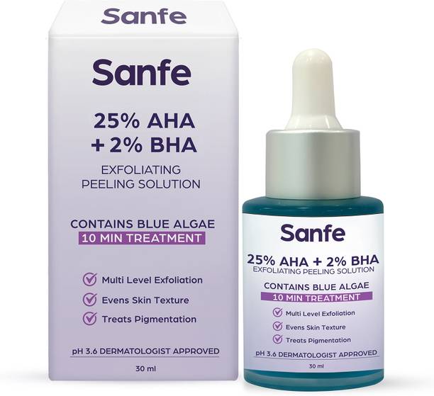 Sanfe 25% AHA + 2% BHA Peeling Solution For Face & Body | De-tan & Remove Ingrowns