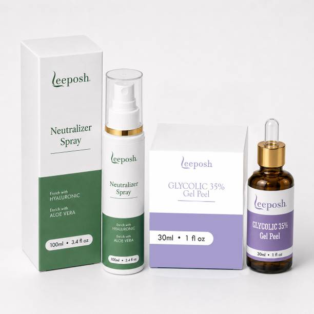 Leeposh Glycolic Gel Peel with Neutralizer Spray for Skin Exfoliation, Brightening, Smoother & Radiant Skin!