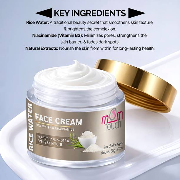 mom touch Rice Day & Night Cream with Rice water for Skin Dark Spot, Glass Skin Tone