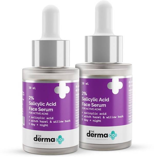 The Derma Co 2% Salicylic Acid Serum with Witch Hazel & Willow Bark for Active Acne