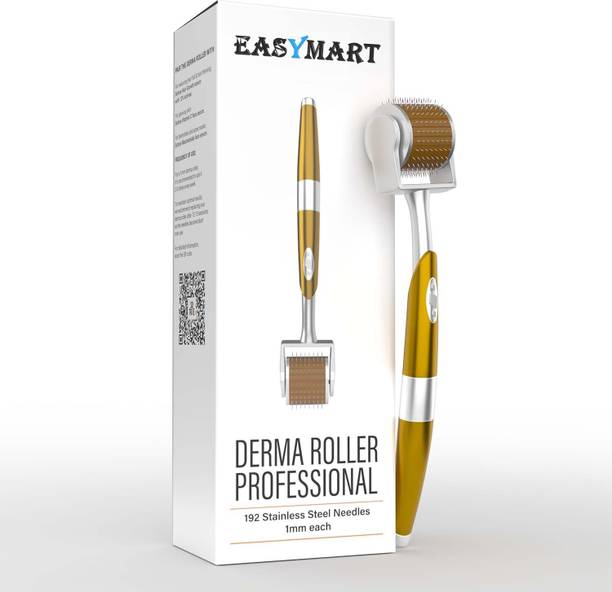 Easymart Professional Gold Plated 192 Needles Titanium Alloy Derma Roller For Hair Regrowthment, 0.5mm
