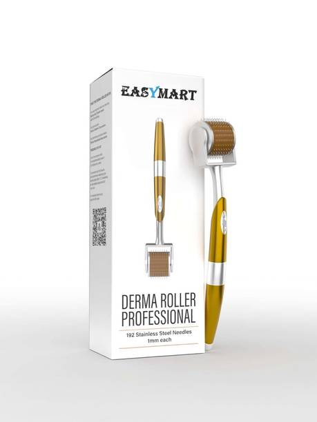 Easymart Professional Gold Plated 192 Needles Titanium Alloy Derma Roller For Hair Regrowthment, 0.5mm