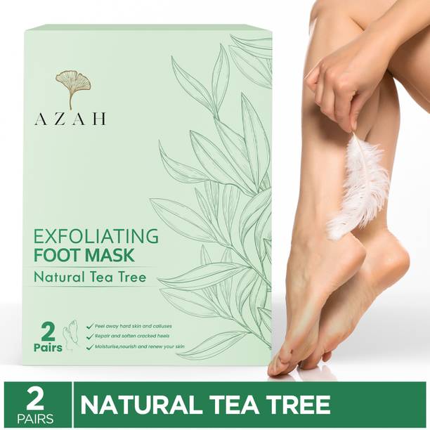 AZAH Exfoliating Foot Mask And Pedicure|Dead Skin, Calluses, Cracked Heels|Tea Tree