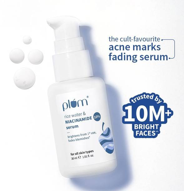 Plum 10% Niacinamide Brightening Face Serum with Rice Water | Brightens Skin from 1st Use | For All Skin Types