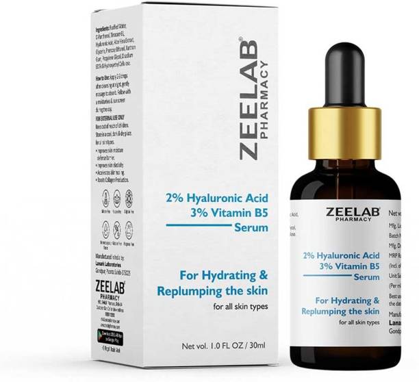 zeelab Hyaluronic Acid & Vitamin B5 Face Serum – Dry Skin, Pigmentation, Dark Spots, Acne Prone Skin, Open Pores – Unisex Skincare Essential