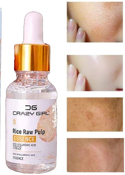 Crazy girl Face Serum Rice Water for Dark Spot Pigmentation Brightening Open Pores Dark Spot and Dullness White Glow Glass Skin Whitening and Glowing Anti-Aging Freckle Removing Korean Women Men Oily Dry