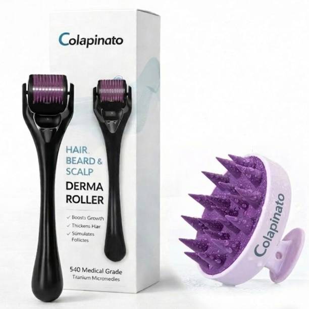 Colapinato Derma Roller 0.5mm with Scalp Massager Hair Growth & Scalp Care Combo