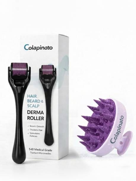 Colapinato Derma Roller 0.5mm with Scalp Massager Hair Growth & Scalp Care Combo