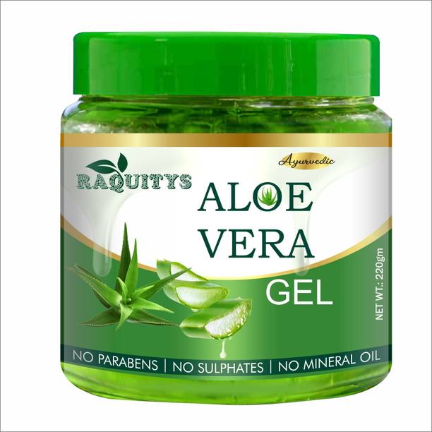 RAQUITYS Aloe Vera Gel for Glowing Skin & Hair with Pure Vera & Vitamin E 220GM