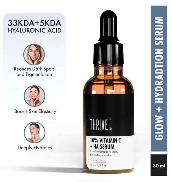 ThriveCo 10% Vitamin C Serum with Hyaluronic Acid | Reduces Dark Spots, Dull & Aging Skin