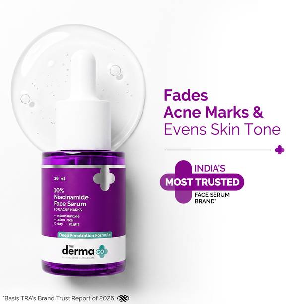 The Derma Co 10% Niacinamide Face Serum with 2% Zinc Fades Acne Marks | Fights Acne | Controls Oil Production | Reduces Dark Spots|