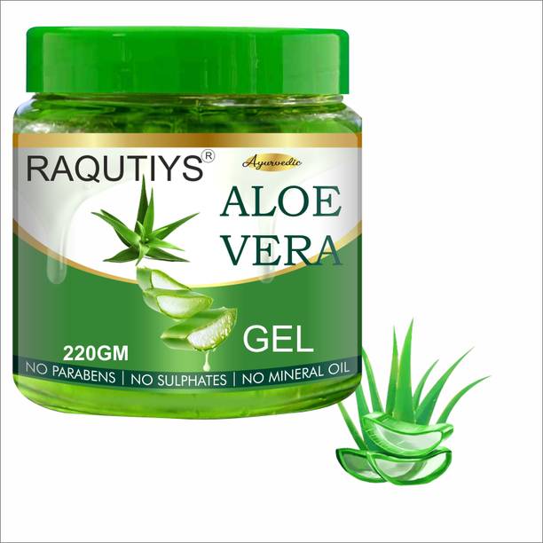 RAQUITYS Aloe Vera Gel for Face and hair, Moisturizing Skin - 220gm,