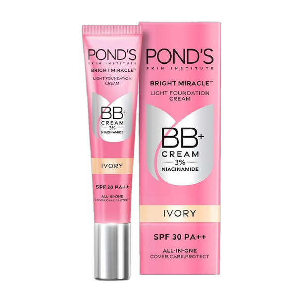 POND's BB+ Cream | Instant Spot Coverage | Light Make-up Glow | SPF 30 PA++ | Ivory