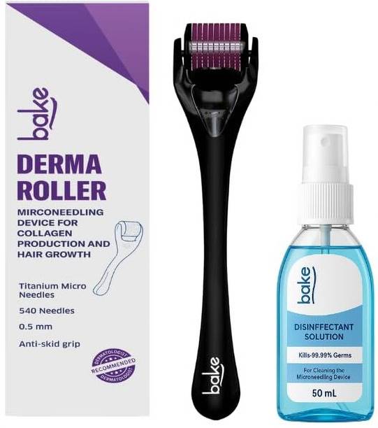 BAKE Derma Roller Hair Regrowth & Beard Growth 0.5mm 540 Titanium Micro Needles system