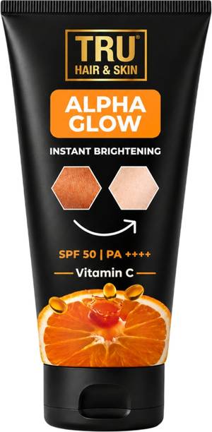 TRU HAIR & SKIN Alphaglow for Men| Instant Brightening | No White Cast, Lightweight