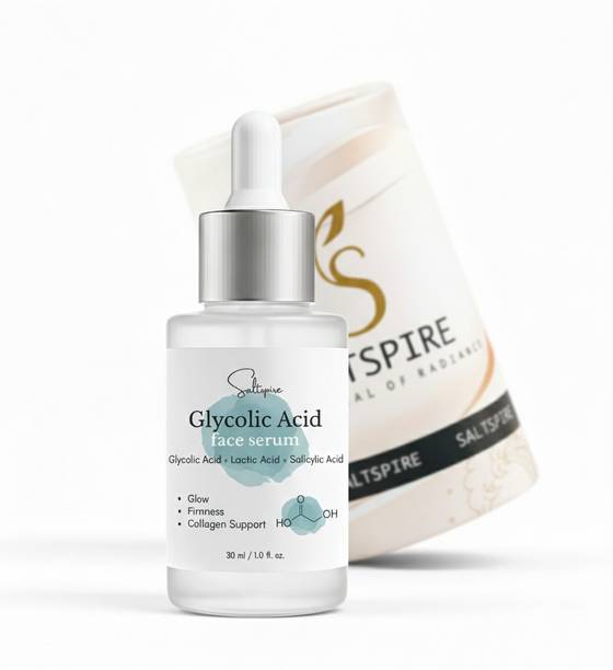 SALTSPIRE Glow Renewal Serum | Glycolic Acid + Lactic Acid + Salicylic Acid | Smooth Texture in 21 Days | Exfoliating, Brightening & Collagen-Support Face Serum | 30ml