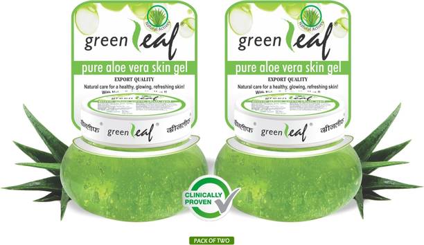 GREENLEAF Pure Aloevera Gel For Face anti acne and pimples pack of 2