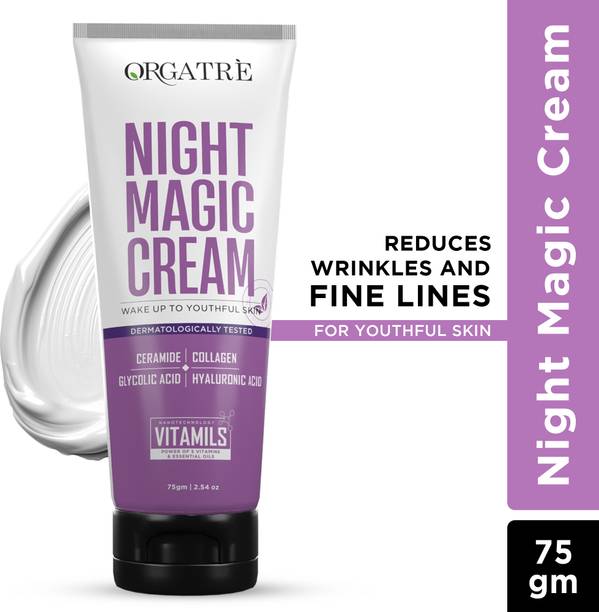 Orgatre Anti-Aging Night Cream with Ceramide, Collagen | Reduces Wrinkles & Fine Lines