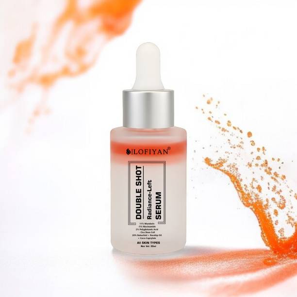 Lofiyan 18% Brightening + 20% Collagen Face Serum | Double Serum with 11% Mandarin 5% Niacinamide 2% PGA & Bakuchiol | Winter Skincare | Brightening, Hydrating & Collagen Boost for Dry Skin