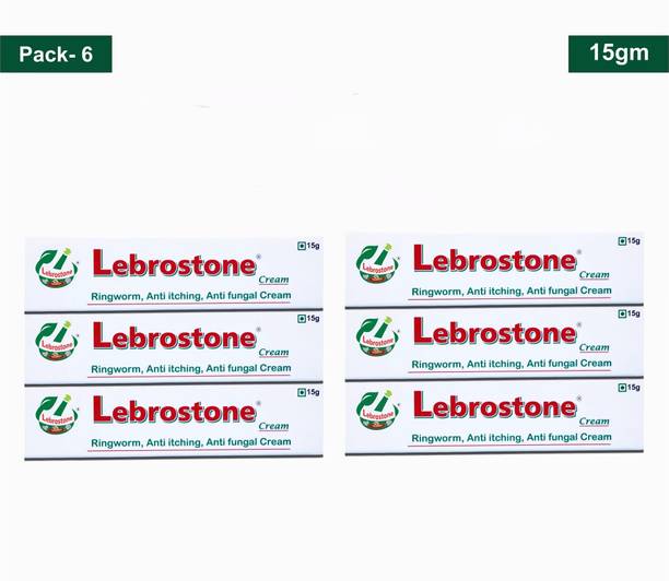 Lebrostone Ayurvedic Skin Care Cream 15g Treatment for Ringworm, Anti Itching, & Anti Fungal Infections (Pack of 6,)