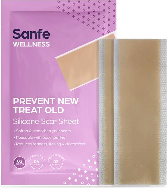Sanfe Silicone Scar Sheet Prevent new & treat old scars Reduces redness reusable 2 Pcs