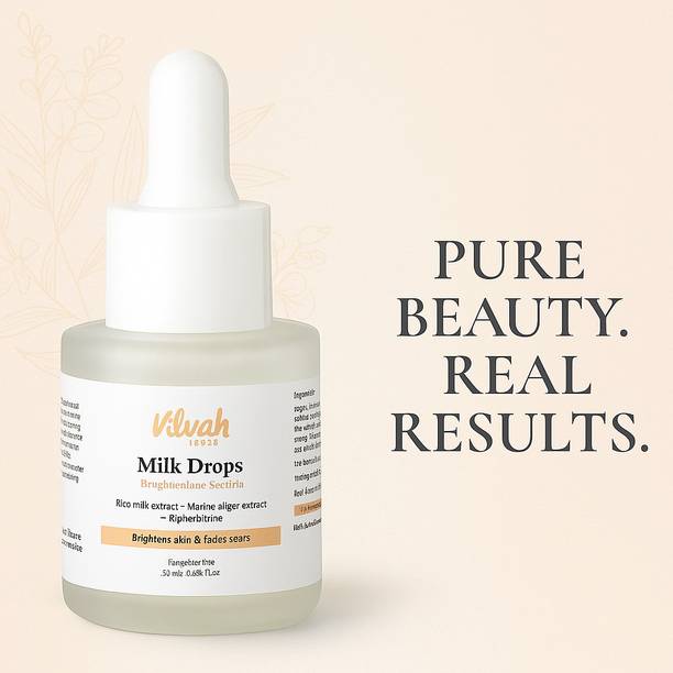 Hegza Vilvah Milk Drops Skin Brightening Serum – Rice Milk & Marine Algae Extract, 30ml