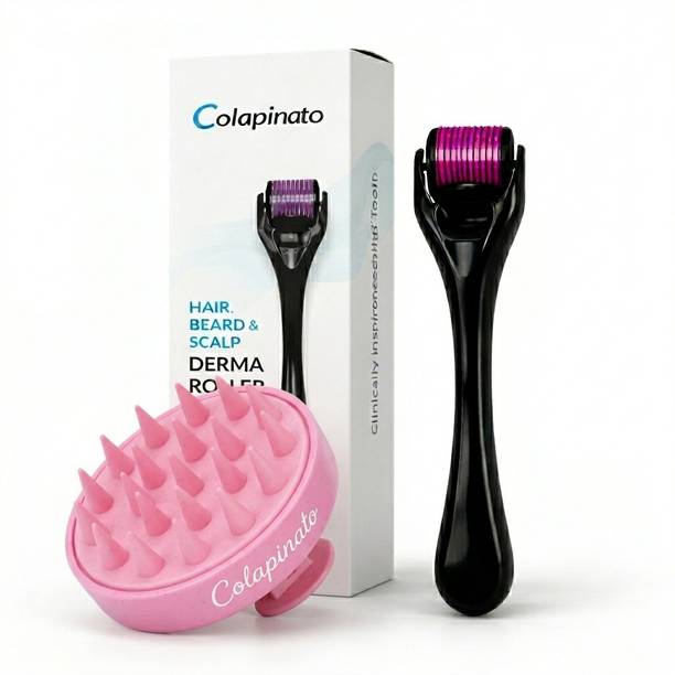 Colapinato 0.5mm Derma Roller and Scalp Massager Combo for Hair & Scalp Care