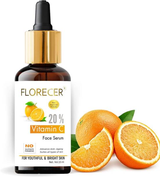FLORECER Face serum vitamin c for glowing skin | Men & women | Increases Skin's Glow Instantly and Reduces Spots Overtime, Bright Vitamin C Booster- 15 ml