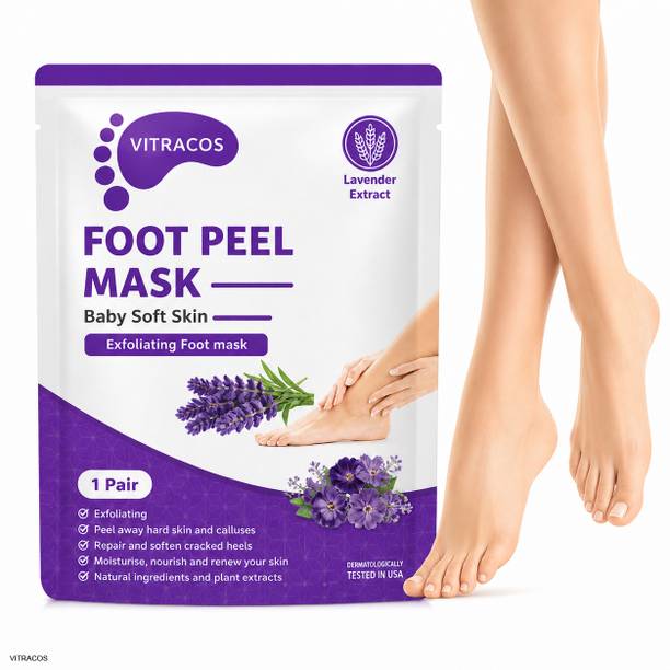 VITRACOS Exfoliation Foot Mask | Glycolic Acid Foot Care | For Rough Skin