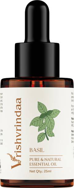 vrishvrindaa Basil Essential Oil - Natural Oil for Skin, Hair & Diffuser