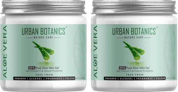 UrbanBotanics UrbanBotanics® Pure Aloe Vera Skin/Hair Gel With Vitamin E & Natural Emollients (Paraben Free), 200g (Pack of 2)