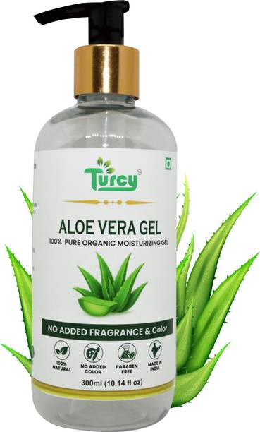Turcy Turcy Aloe Vera Gel 300 ml | Pure & Natural | Soothing, Moisturizing & Healing Gel for Face, Hair & Skin