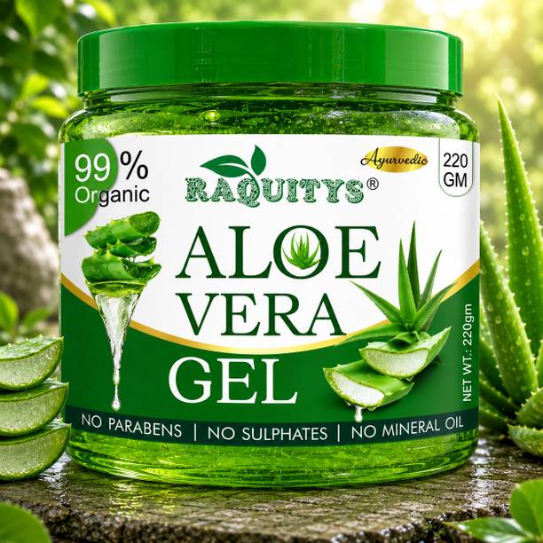 RAQUITYS 100% Pure Aloe Vera Gel for Beautiful Face, Skin & Hair (220GM)
