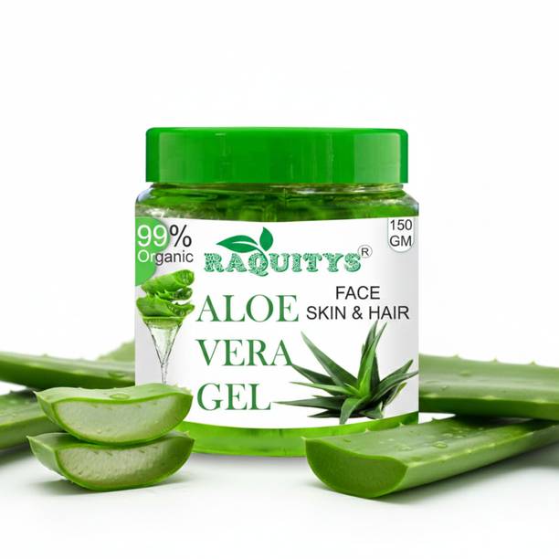 RAQUITYS 100% Pure Aloe Vera Gel for Beautiful Face, Skin & Hair 150 GM