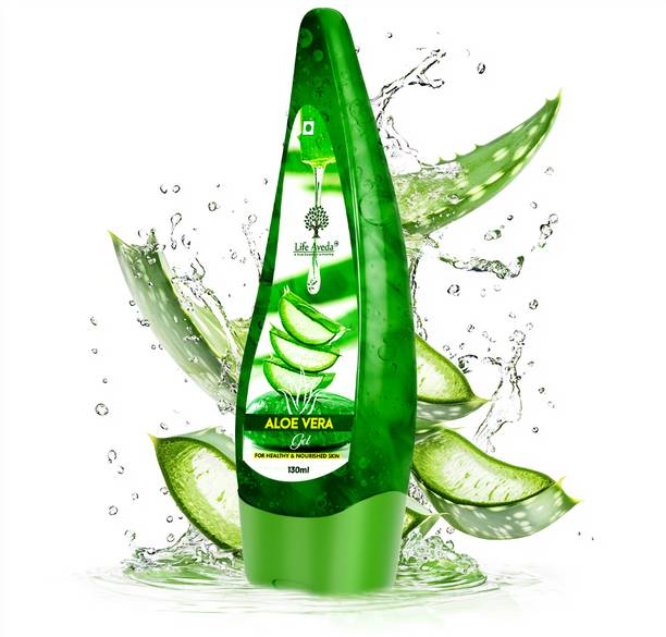 Life Aveda Pure Organic Aloe Vera Gel - Deep Moisturizer for Face, Hair & Body | Soothes & Hydrates Skin | Relief from Sunburn, Tanning & Acne | Pack of 1