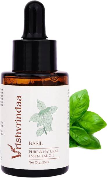 vrishvrindaa Basil Essential Oil - Natural Oil for Skin, Hair & Diffuser