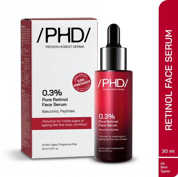 Proven Honest Derma /PHD/ 0.3% Pure Retinol Serum with Bakuchiol, Peptides & Hyaluronic Acid