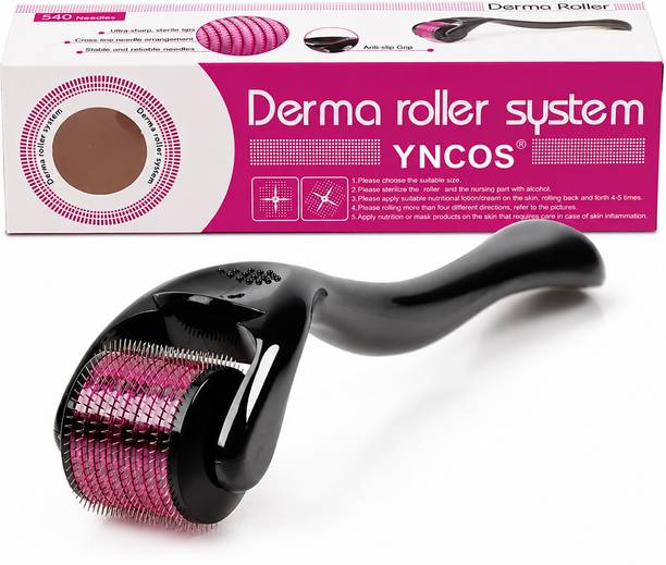 YNCOS Derma Roller For Hair & Beard Growth 0.5 mm With 540 | Use for Men & Women (Black)