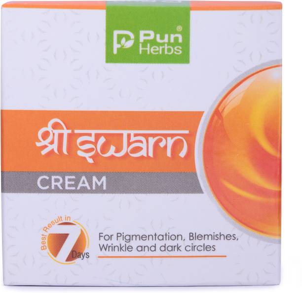 PunHerbs Shree Swarn Cream – For Pigmentation, Blemishes, Wrinkles & Dark Circles (Visible Results in 7 Days) | For Men And Women | For All Skin Type