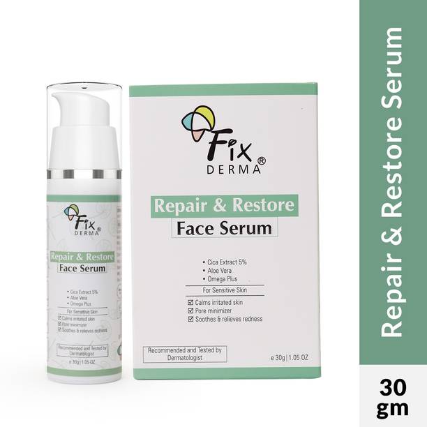 Fixderma Cica Extract Repair & Restore Face Serum for Sensitive Skin, AloeVera Face Serum